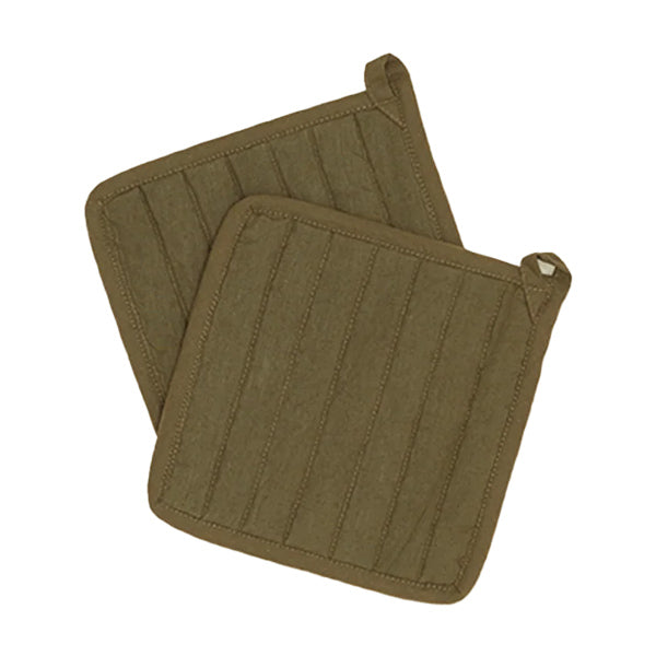 Simple Linen Pot Holders - Set of 2