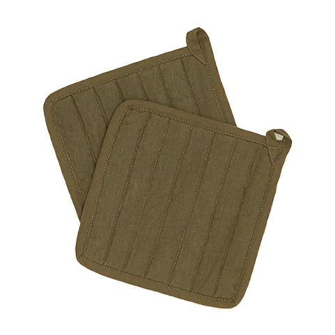 Simple Linen Pot Holders - Set of 2