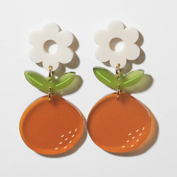 Orange Blossom Dangle Earrings