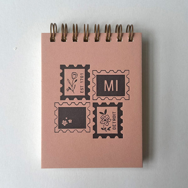 Detroit City Stamp Mini Jotter Notebook