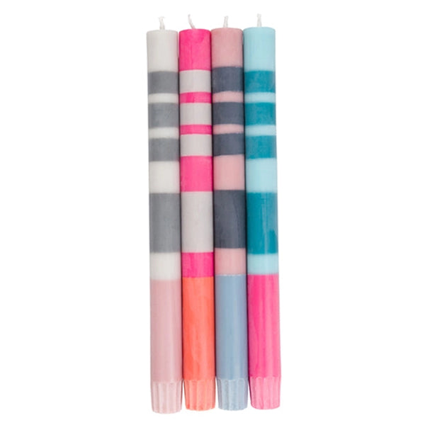 Striped Dinner Candle - Pack of 4