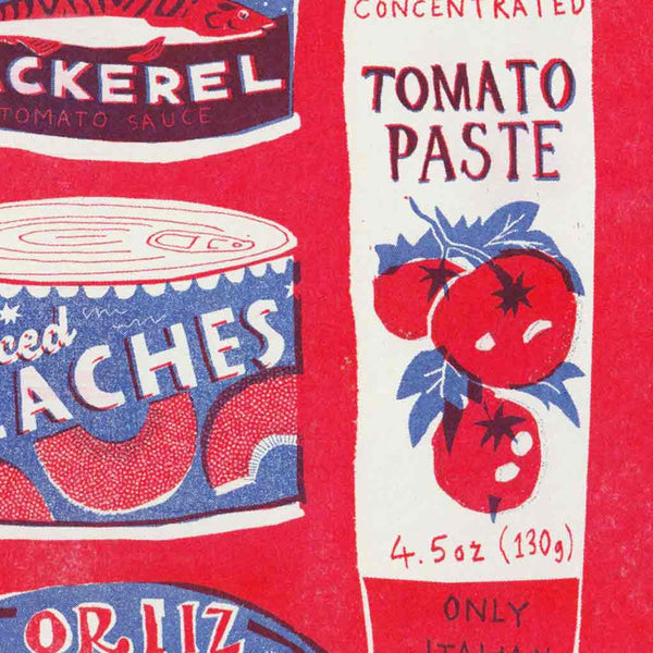 A3 Red Tins Collection Riso Print