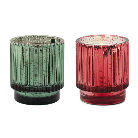 Short Ribbed Glass Candle - 4.5 oz.