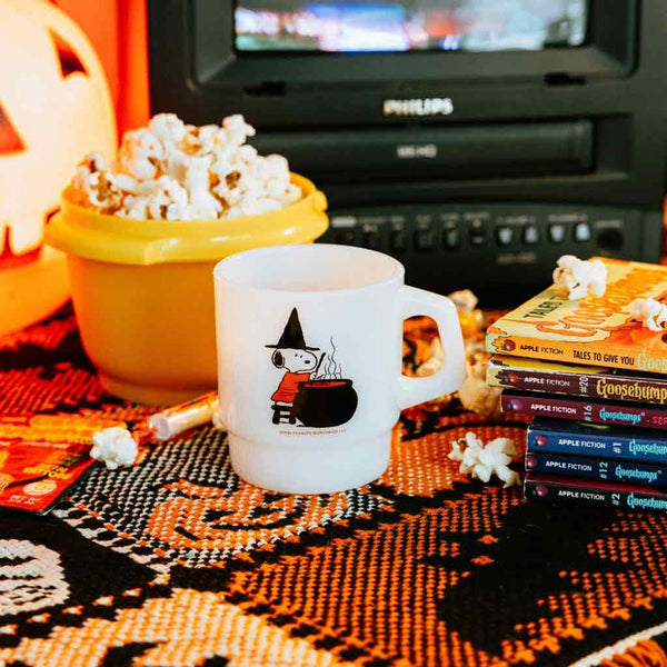 Snoopy Witch Milk Glass Mug