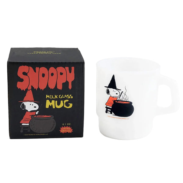 Snoopy Witch Milk Glass Mug