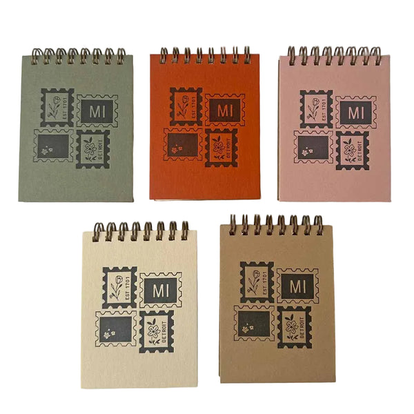 Detroit City Stamp Mini Jotter Notebook