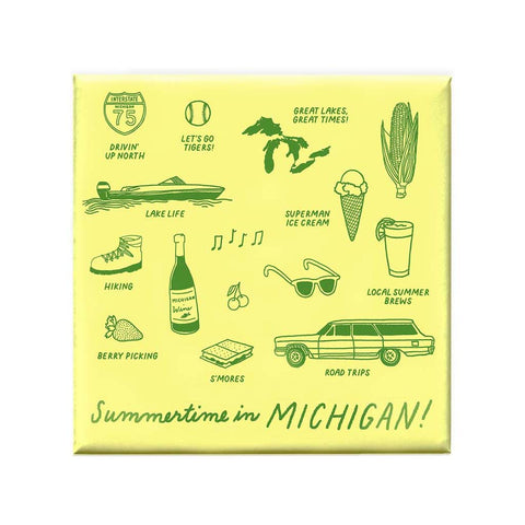 Summertime in Michigan Square Magnet