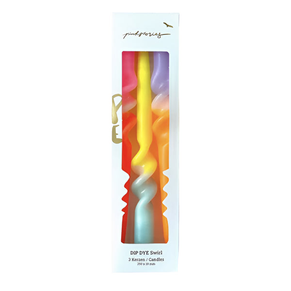 Dip Dye Swirl Candle - Topsy Turvy