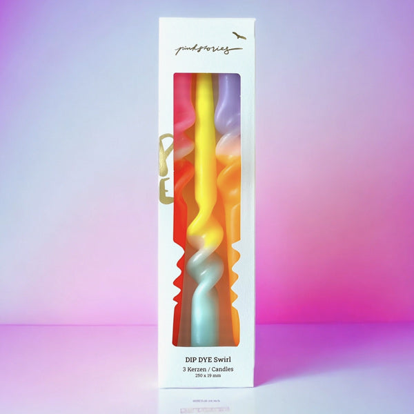 Dip Dye Swirl Candle - Topsy Turvy