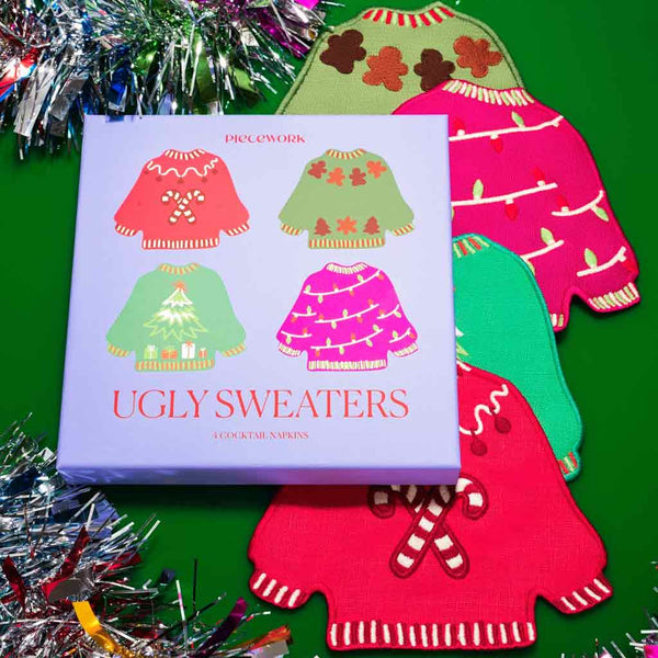 Holiday Linen Cocktail Napkin Sets