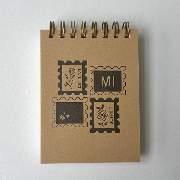 Detroit City Stamp Mini Jotter Notebook