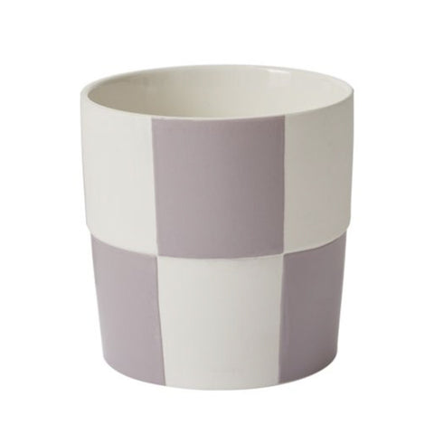 Purple Checkerboard Pot - 6.75"x 6.75"