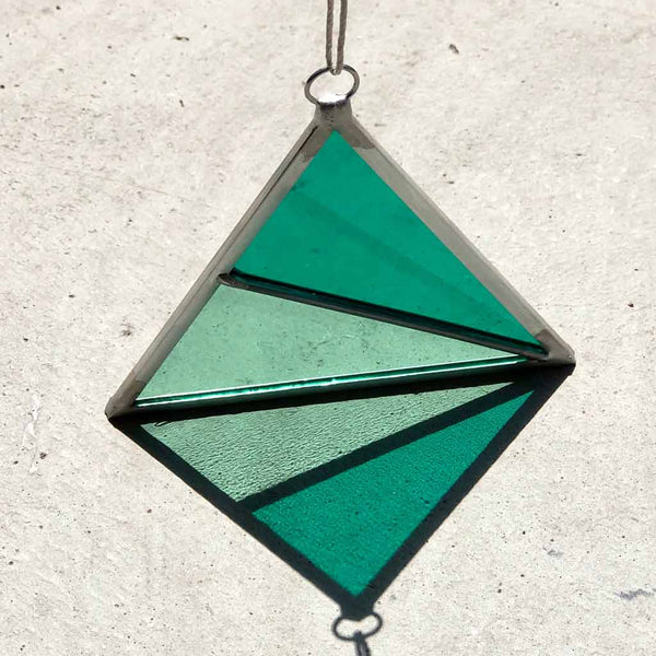 Stained Glass Triangle Ornament