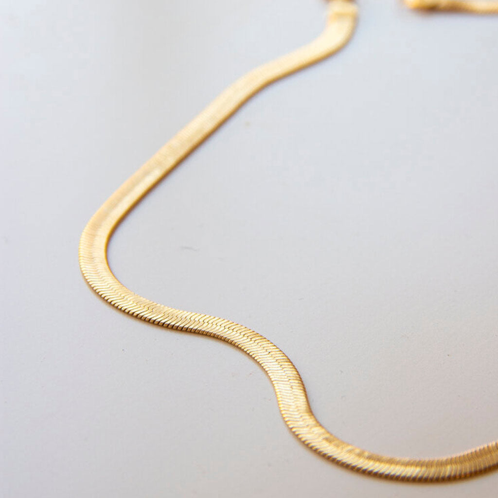 Golden Square Jewelry|unisex 18k Gold Filled Herringbone Snake Chain  Necklace - Vintage Korean Jewelry