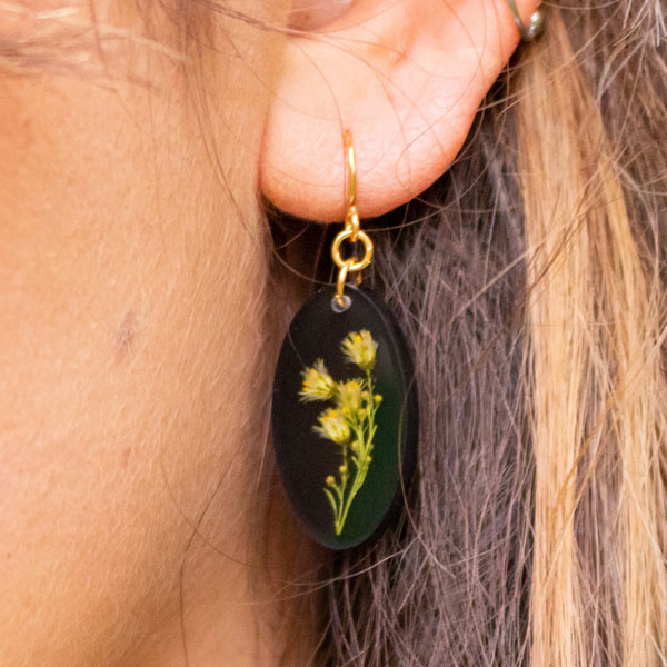 Goldenrod Oval Earring