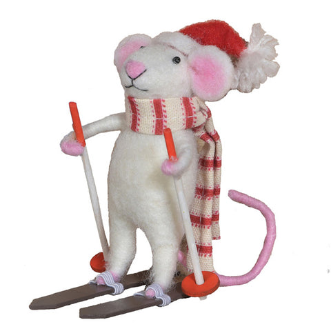 Felt Skier Mouse Ornament