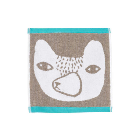 Bear Face Cloth Towel - Blue
