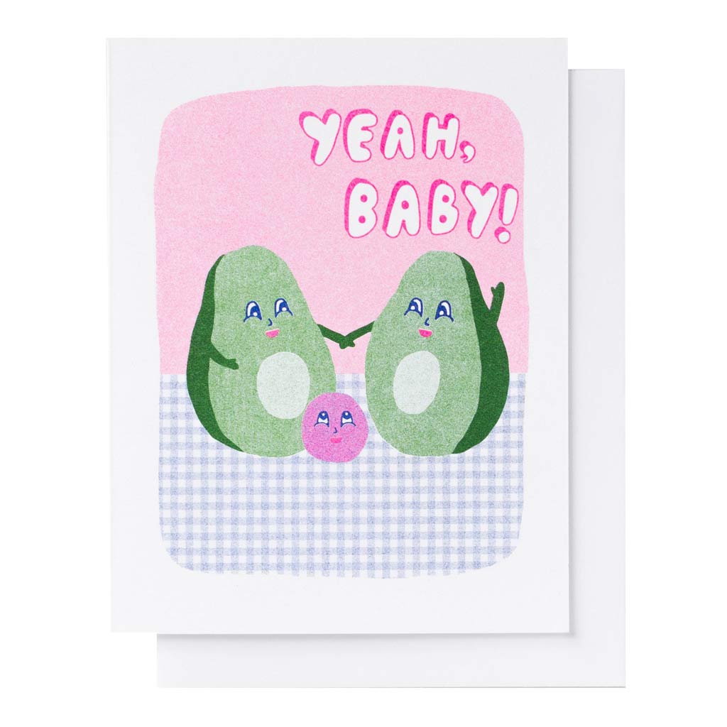 Yeah, Baby! Avocado - Riso Card