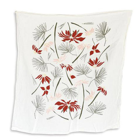 Poinsettia and Pine Towel