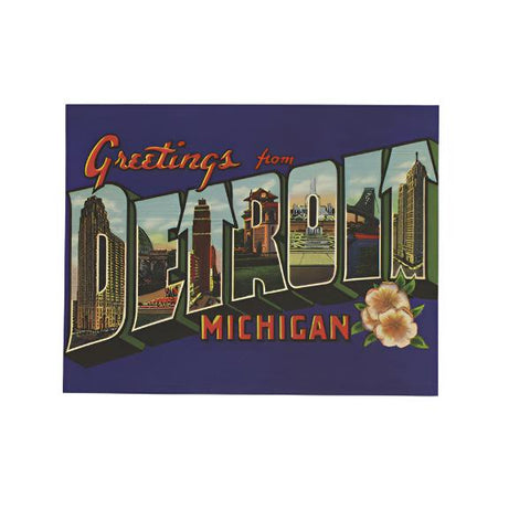 Greetings From Detroit 1920's (Blue) Card - City Bird 