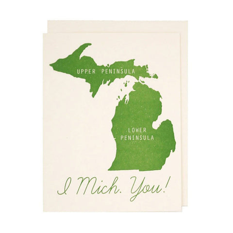 I Mich. You Letterpress Card - City Bird 