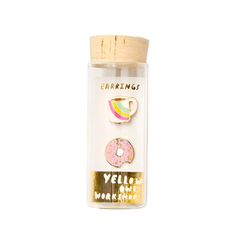 Coffee / Donut Earrings - City Bird 