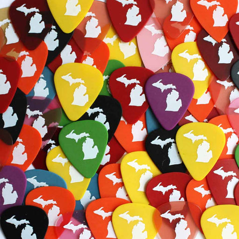 Set of Five Michigan Silhouette Guitar Picks - City Bird 