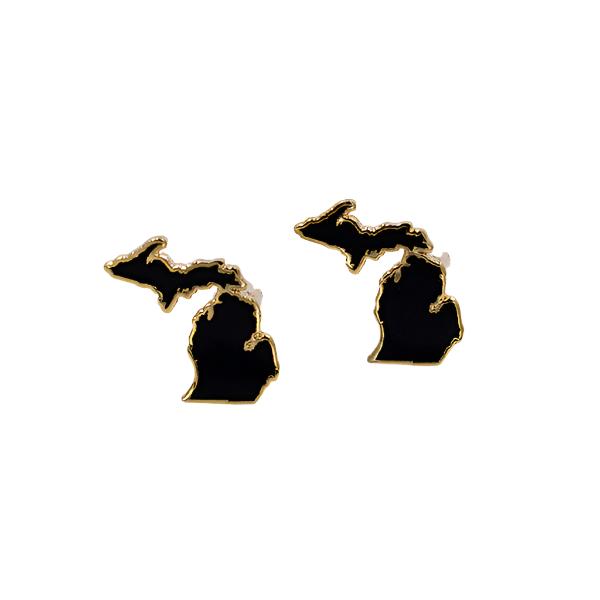 Michigan State Silhouette Cloisonne Cuff Links - City Bird 