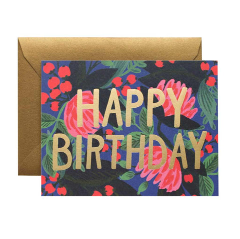 Floral Foil Birthday Card