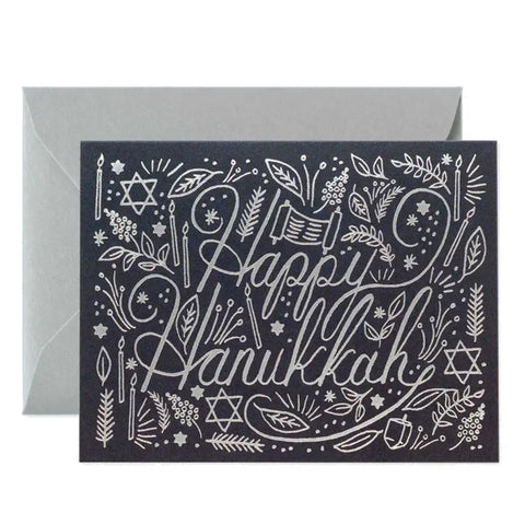 Silver Hanukkah Card