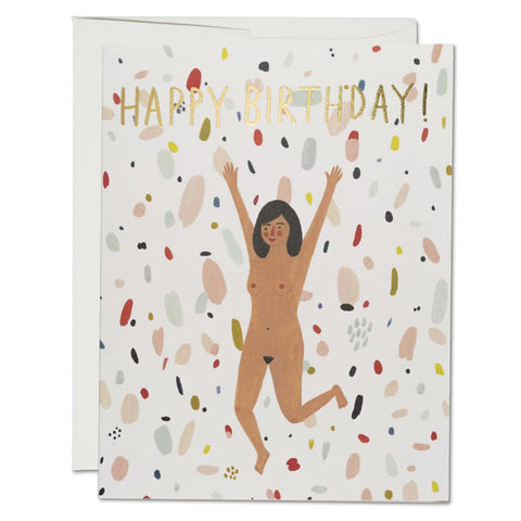 Birthday Suit Foil Card