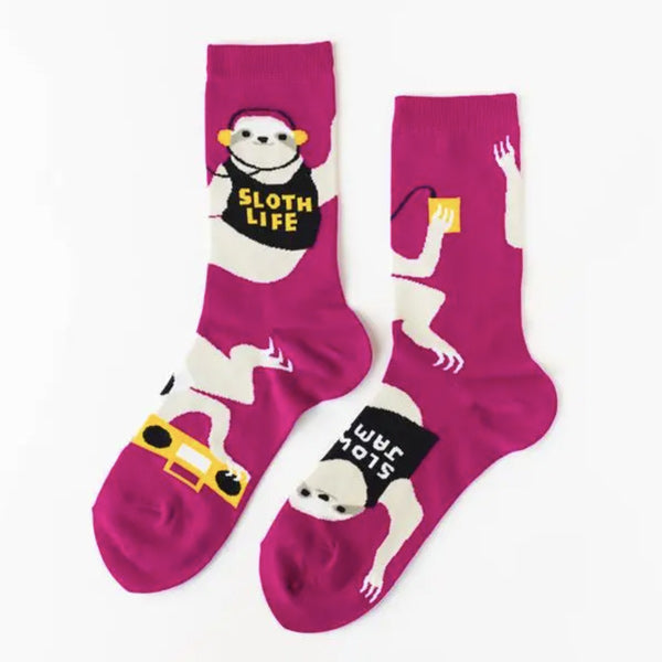Women's Crew Socks - Sloth Life