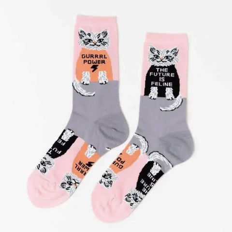Women's Crew Socks - Future is Feline