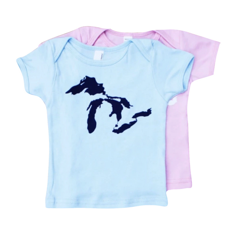 Great Lakes Michigan Baby T-Shirt - City Bird 