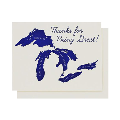 Thanks for Being Great Letterpress Card - City Bird 