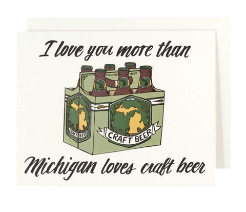 Michigan Beer Love Letterpress Card - City Bird 