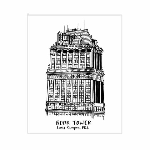 Book Tower Giclee Print - City Bird