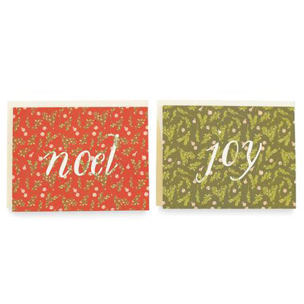 Boxwood and Bells Cards - Boxed Set of 8 (Joy and Noel)