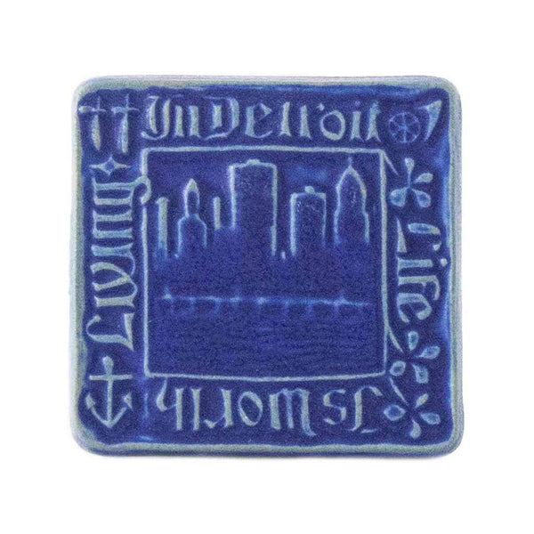 Old Detroit Pewabic Tile, 4"x4" - City Bird 