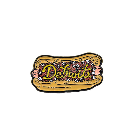 Detroit Coney Dog Enamel Pin - City Bird 