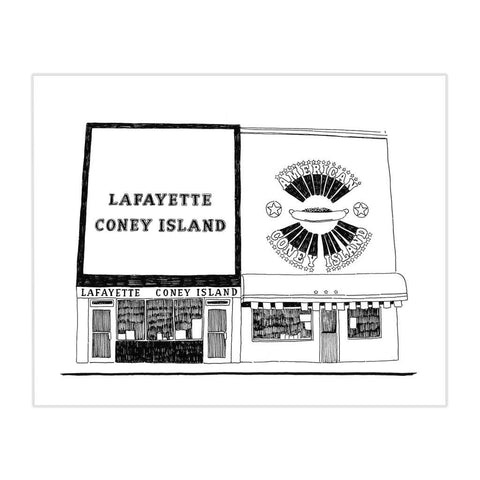 Lafayette and American Coney Islands Giclee Print