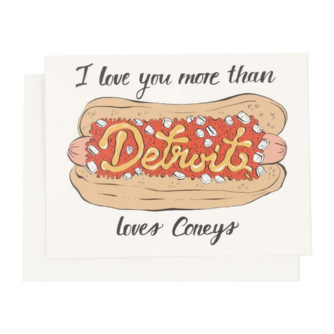 Detroit Coney Love Card - City Bird 