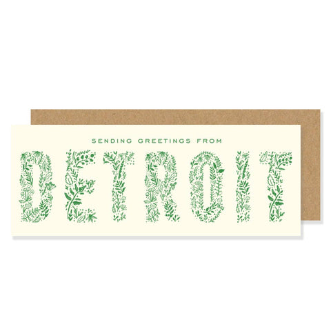 Sending Greetings From Detroit Letterpress Card
