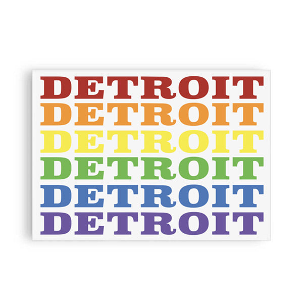 Detroit Rainbow Rectangle Magnet