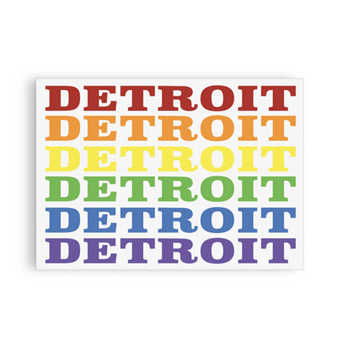 Detroit Rainbow Rectangle Magnet