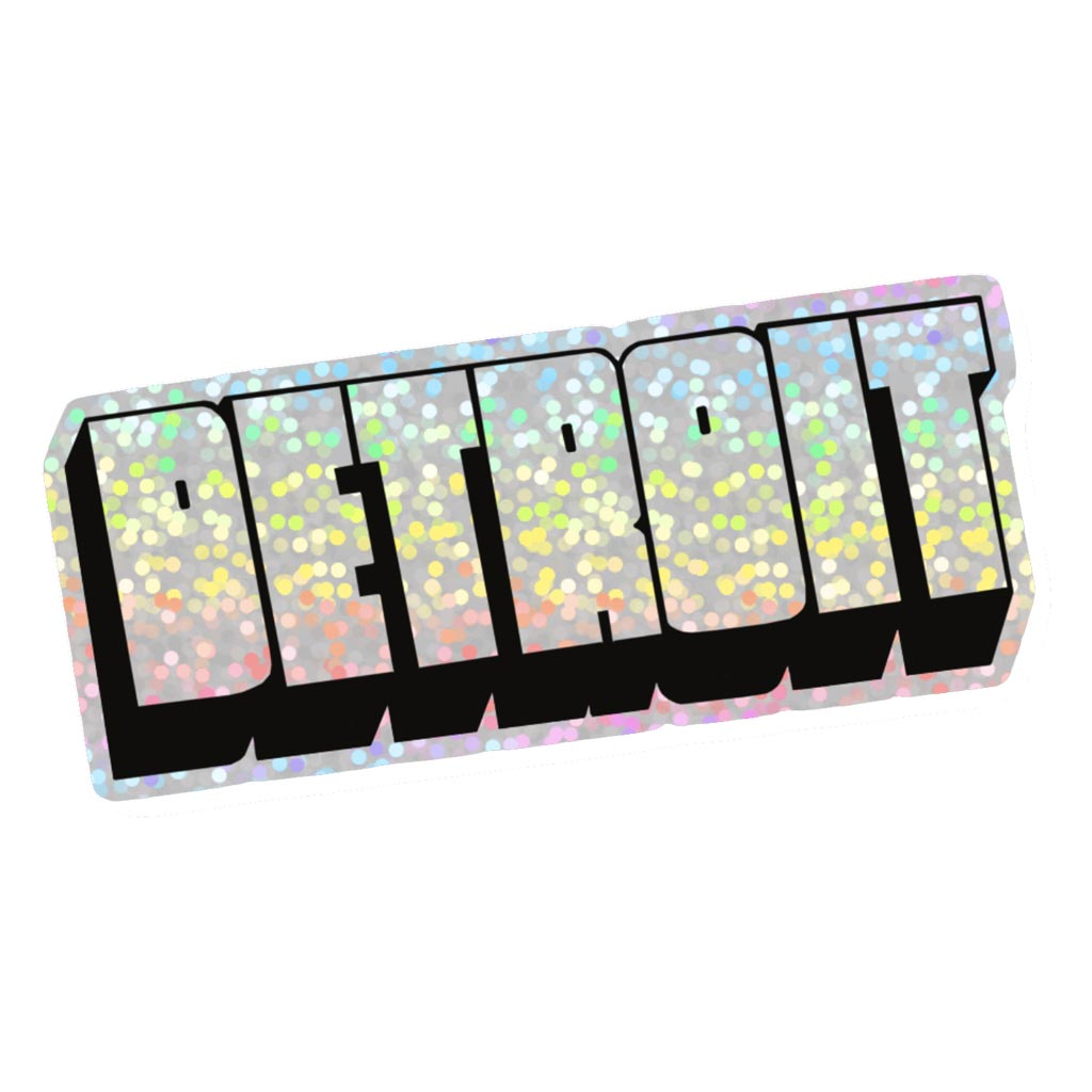 Detroit Block Letter Hologram Sticker