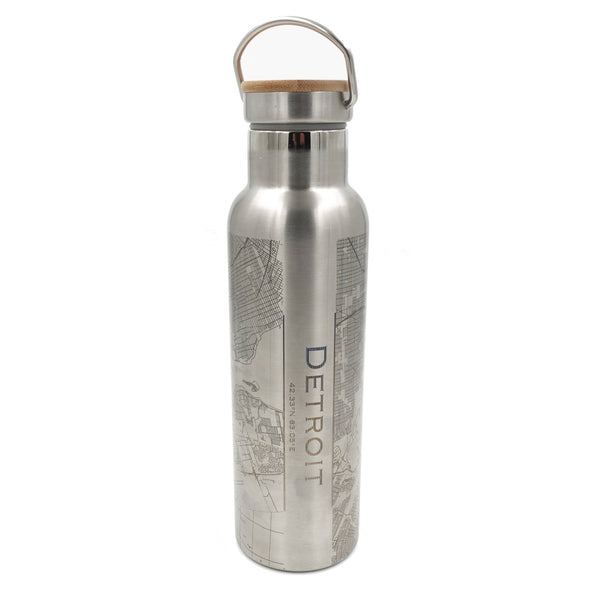 Detroit City Map Bottle - City Bird 