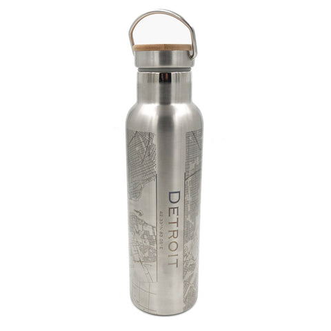 Detroit City Map Bottle - City Bird 