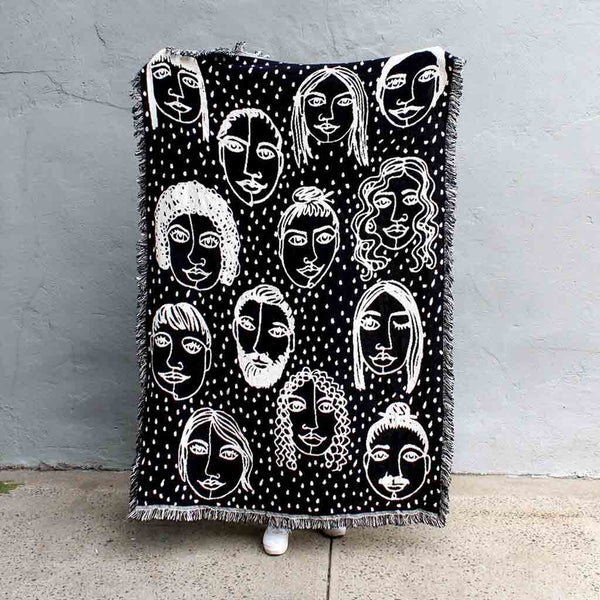 Friends B&W Reversible Throw - City Bird 
