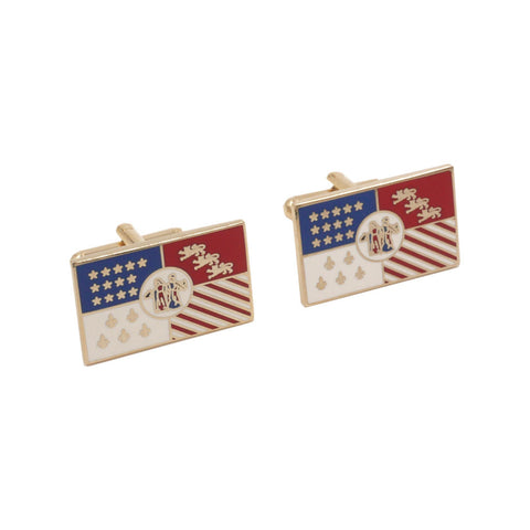 Detroit City Flag Cloisonne Cuff Links - City Bird 